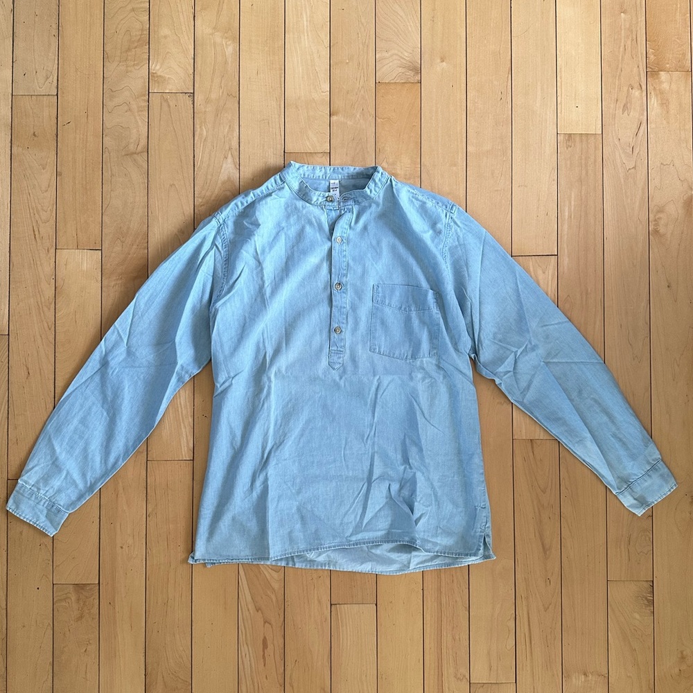 American Apparel Stand Collar Denim Shirt